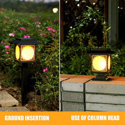 Solar LED Garden Light – Large Square Lamp with Warm Glow and Dual Functionality