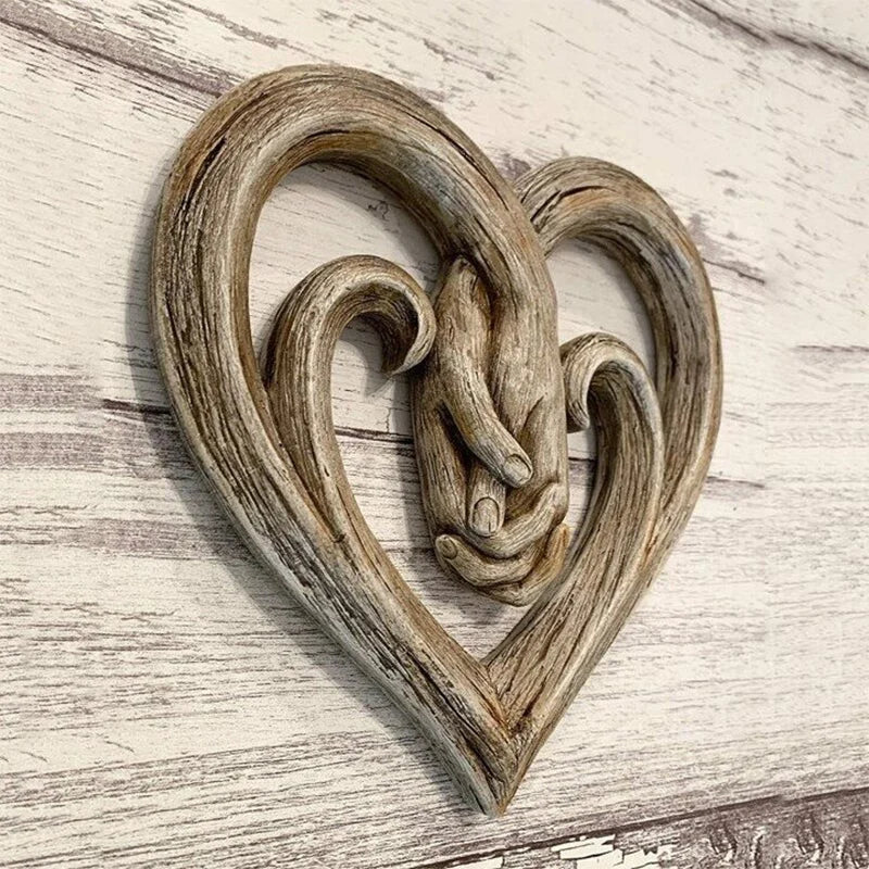 Handcrafted Heart-Shaped Wooden Wall Art