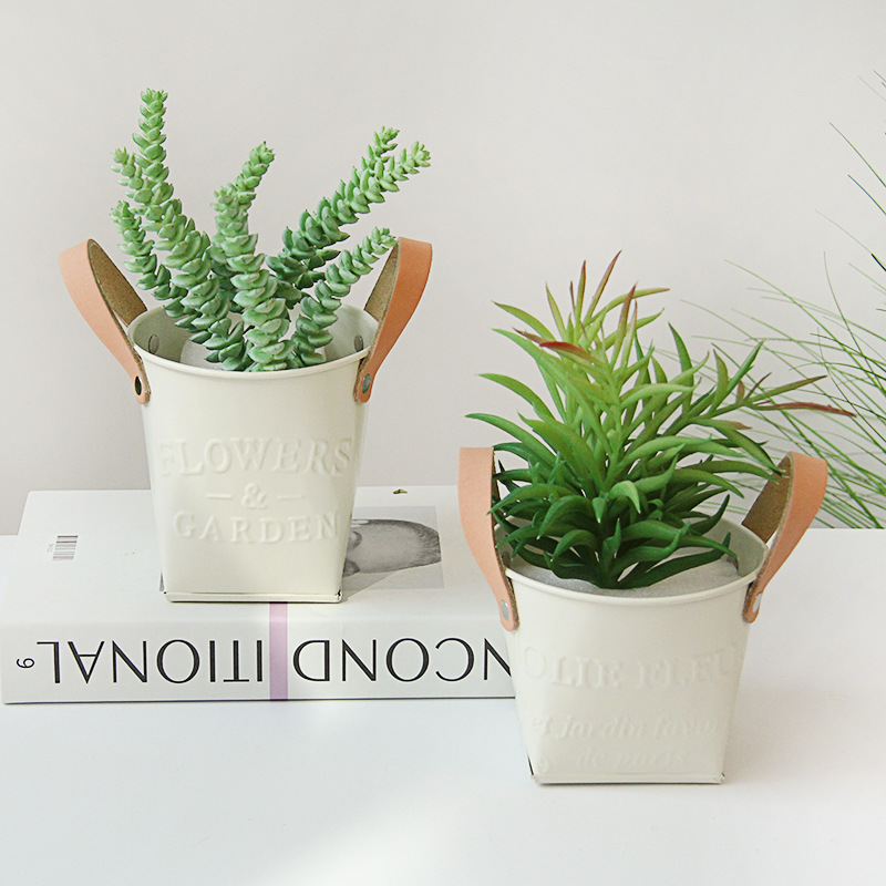 Stylish Plant Pots with Leather Handles – Decorative Flower Pots for Home and Garden Decor
