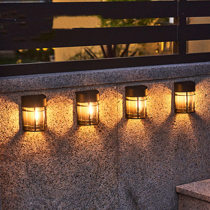 Weatherproof LED Outdoor Wall Light – Glass and Grille Design for Patio & Balcony