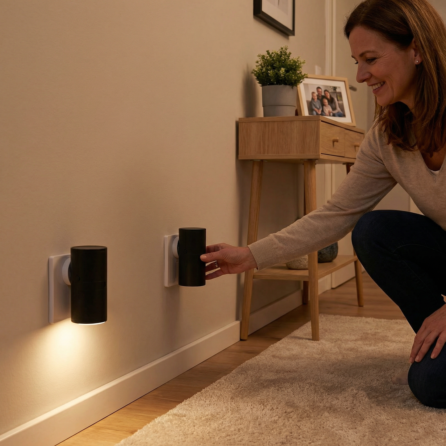 LED Plug-in Night Light – Dimmable with Light Sensor for a Cozy Home