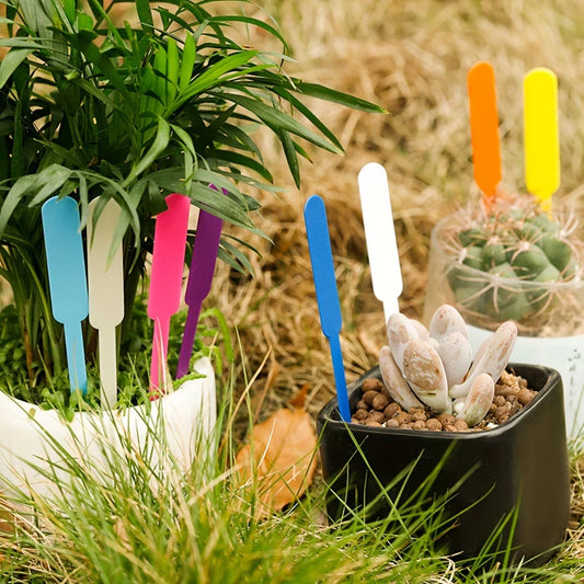 Weatherproof Rewritable Plastic Plant Tags - Colored Garden Markers for Easy Identification