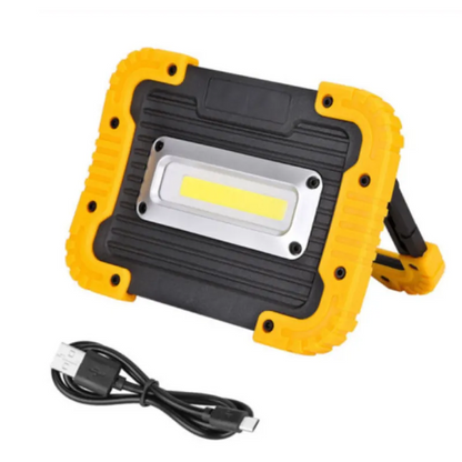 Rechargeable LED Floodlight for Construction - Portable Work Light with USB and Durable Cover
