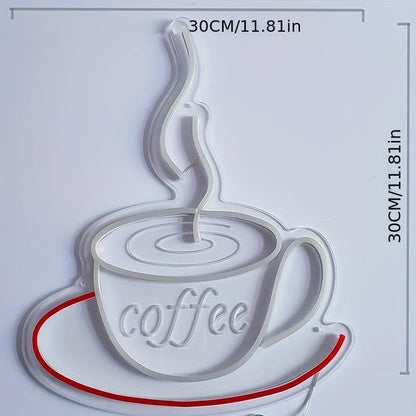 LED Neon Coffee Cup Lamp – Unique Wall Light