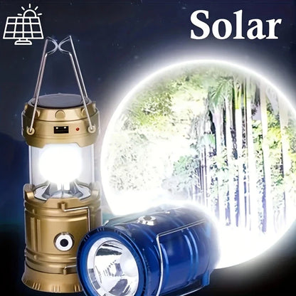 Solar-Powered Camping Lantern with USB Charging – Portable LED Light for Outdoor Adventures and Emergencies