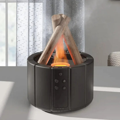 LED Flame Humidifier – Ultrasonic Diffuser with Aromatherapy and Realistic Fire Effect
