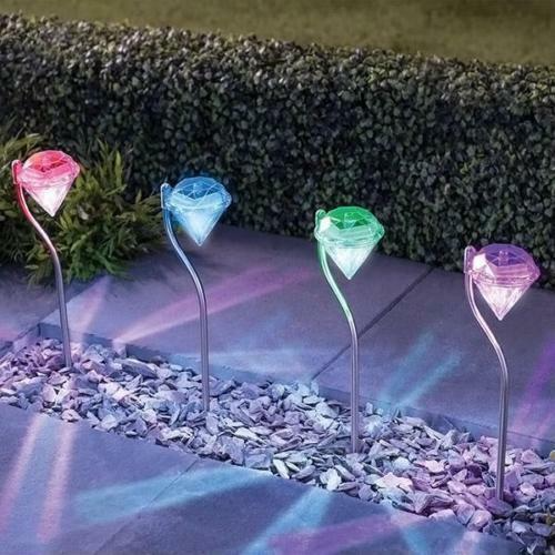 Diamond-Shaped Solar LED Garden Light – Outdoor Decorative Lamp for Illumination and Landscaping