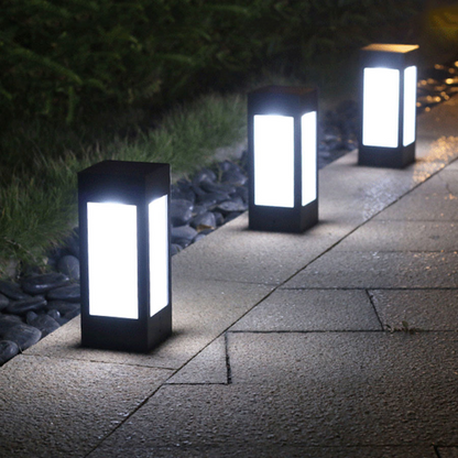 Solar LED Square Garden Lantern – Decorative Outdoor Lighting for Pathways and Patios