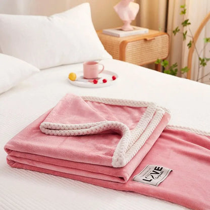 Soft Flannel Fleece Blanket – Cozy Pink Throw
