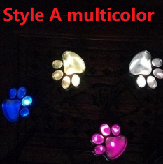 Outdoor Solar LED Lamp – Multicolor Paw Print Design Garden Lighting