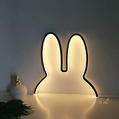 USB Rechargeable Bunny LED Night Light with Color Changing Mode