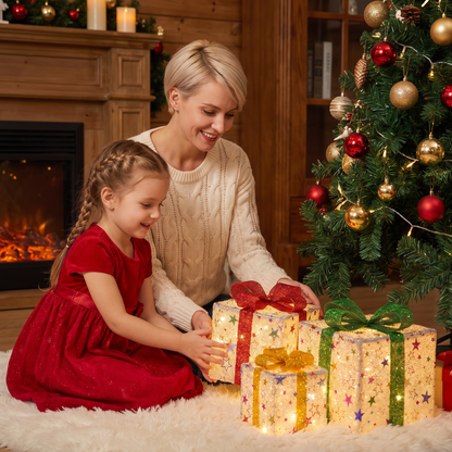 Glowing LED Christmas Gift Box Decoration Set