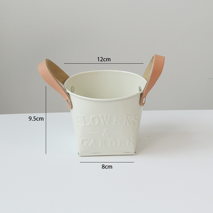 Stylish Plant Pots with Leather Handles – Decorative Flower Pots for Home and Garden Decor