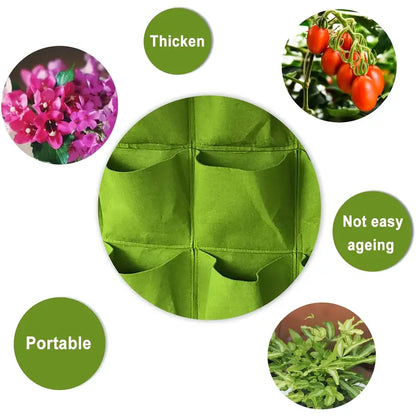 Wall-Mounted Felt Garden Planter – 3D Non-Woven Vertical Hanging Plant Bag