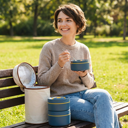 3-Piece Lunch Box Set – Insulated, Leak-Proof & Practical for On-the-Go