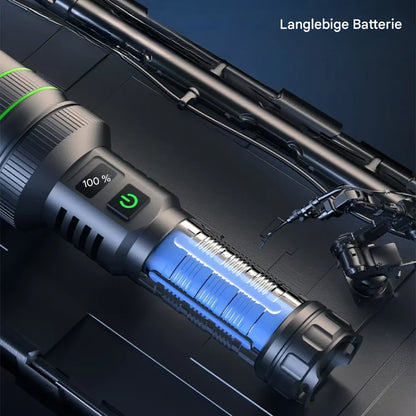 High-Powered LED Torch with Zoomable Feature and Power Bank Function for Outdoor Activities