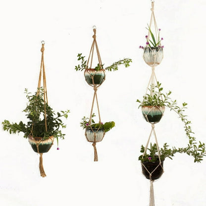 Cotton Rope Macramé Plant Hanger – Stylish Pot Suspension for Indoor and Outdoor Use
