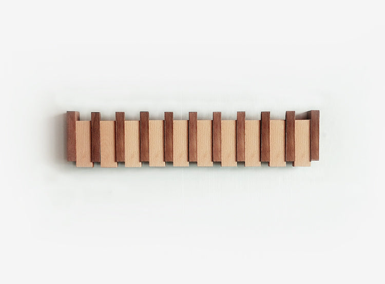Elegant Wooden Piano Key Hook Rack