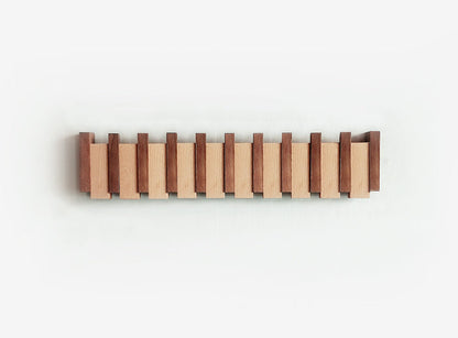 Elegant Wooden Piano Key Hook Rack