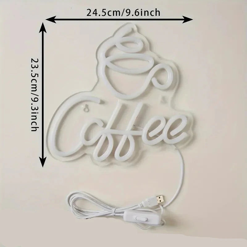 Neon LED Coffee Wall Sign – Stylish Coffee-Inspired Décor