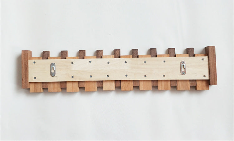 Elegant Wooden Piano Key Hook Rack