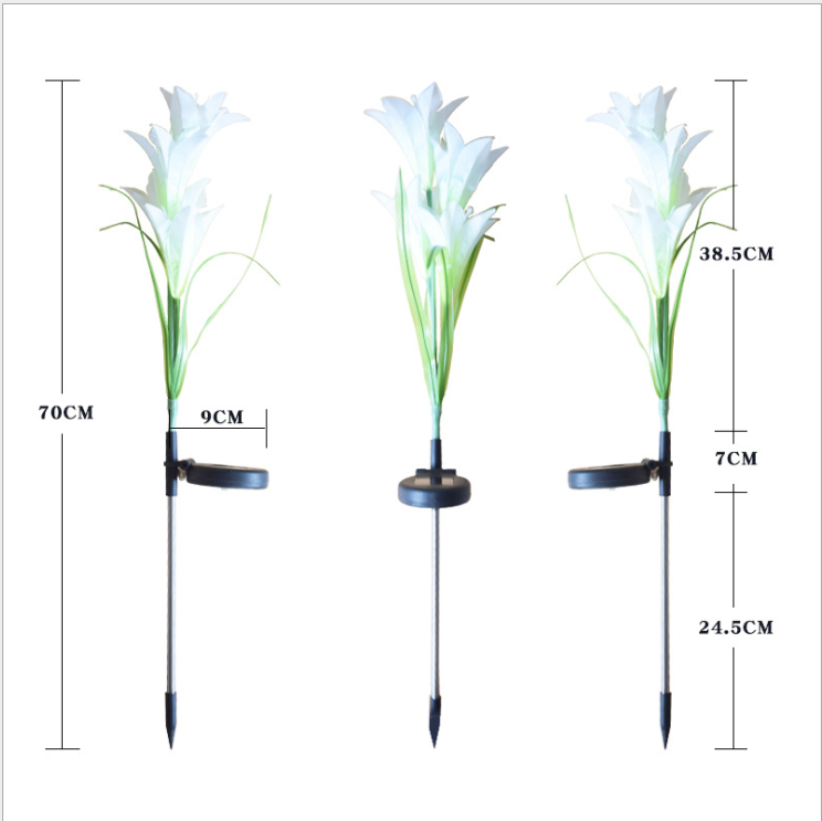 Solar LED Lily Flower Lights – Color-Changing Outdoor Garden Lights with Stake for Landscaping