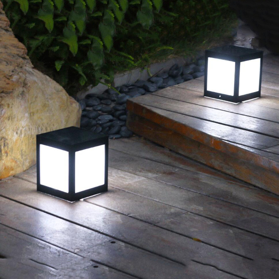 Solar LED Square Garden Lantern – Decorative Outdoor Lighting for Pathways and Patios