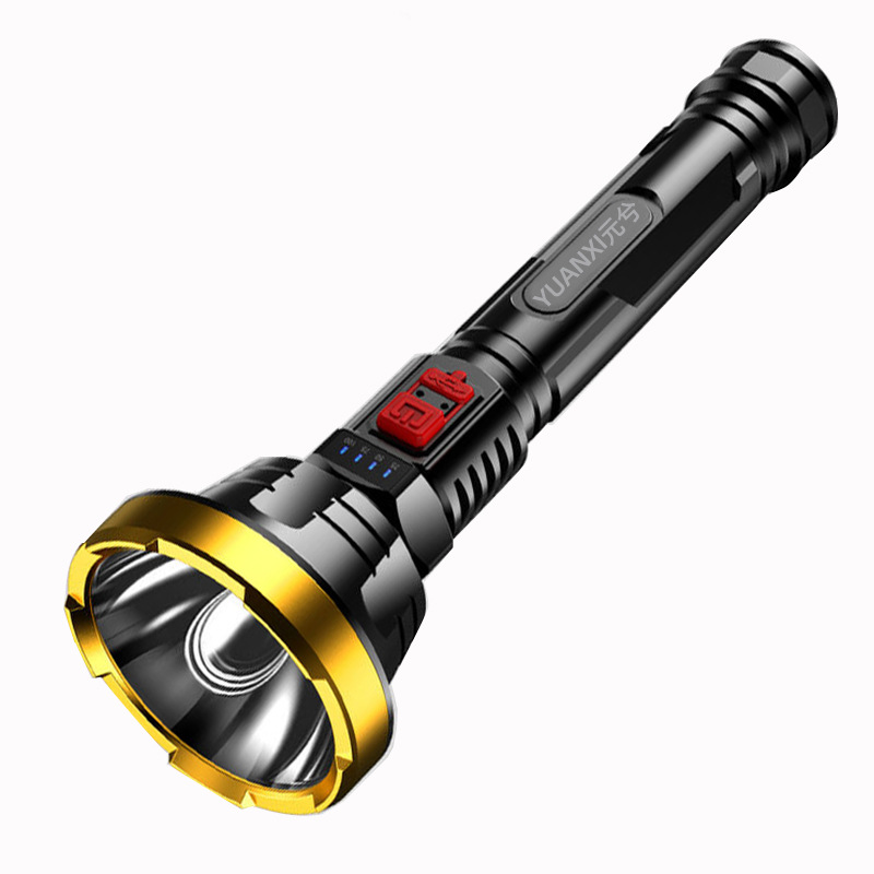 90000LM LED Searchlight – High-Powered Tactical Torch with USB Charging for Outdoor and Emergency Use