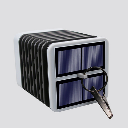 Solar LED Garden Lantern with Grooved Pattern – Stylish Outdoor Lighting for Garden and Patio