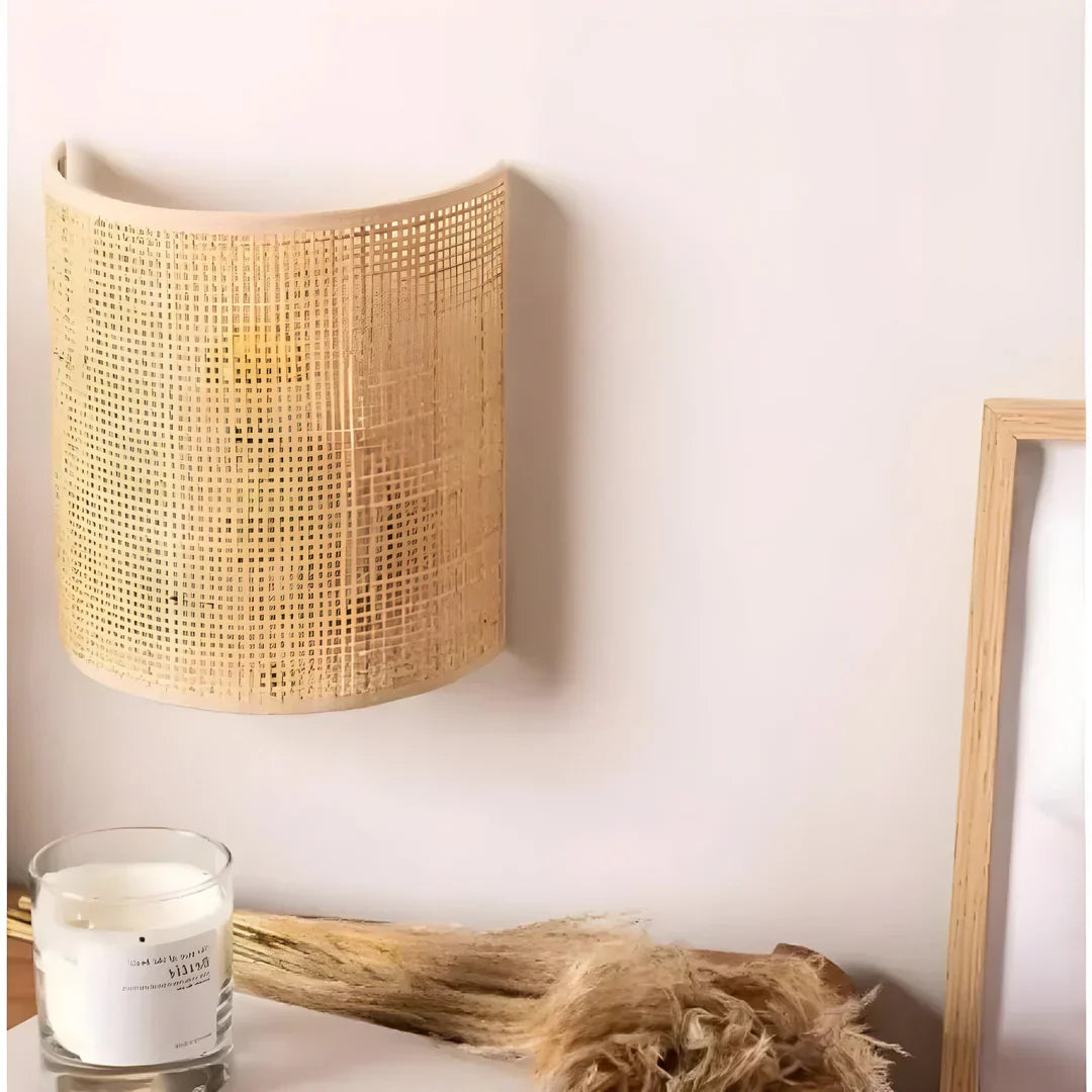 Woven Rattan Wall Light