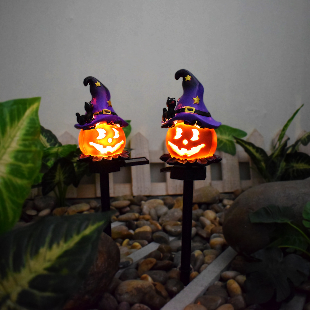 Solar Halloween Lights – LED Garden Lights with Pumpkin and Witch Motifs for Outdoor Decoration