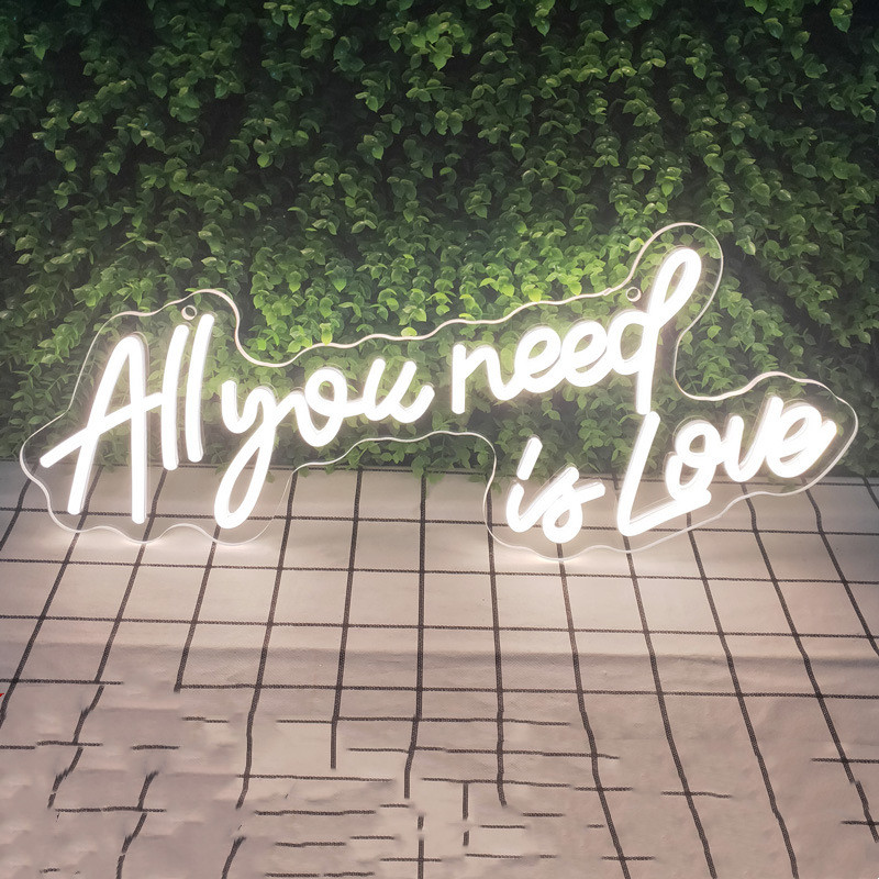 LED Neon Sign 'Love is All You Need' – Decorative Wall Light for Indoor Spaces