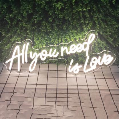 LED Neon Sign 'Love is All You Need' – Decorative Wall Light for Indoor Spaces