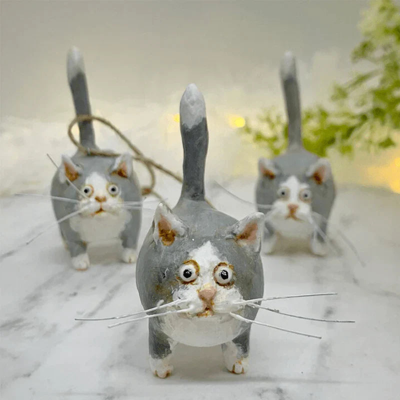 Handcrafted Whimsical Cat Ornament