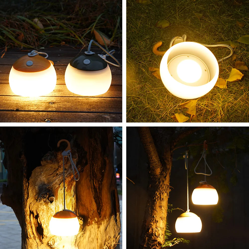Retro LED Hanging Camping Lamp – USB Rechargeable Light