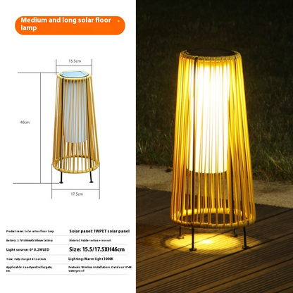 Large Solar LED Rattan Lantern – Oval Outdoor Light for Garden and Patio Decoration