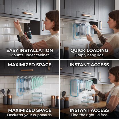 Space-Saving Tupperware Lid Organizer Rack