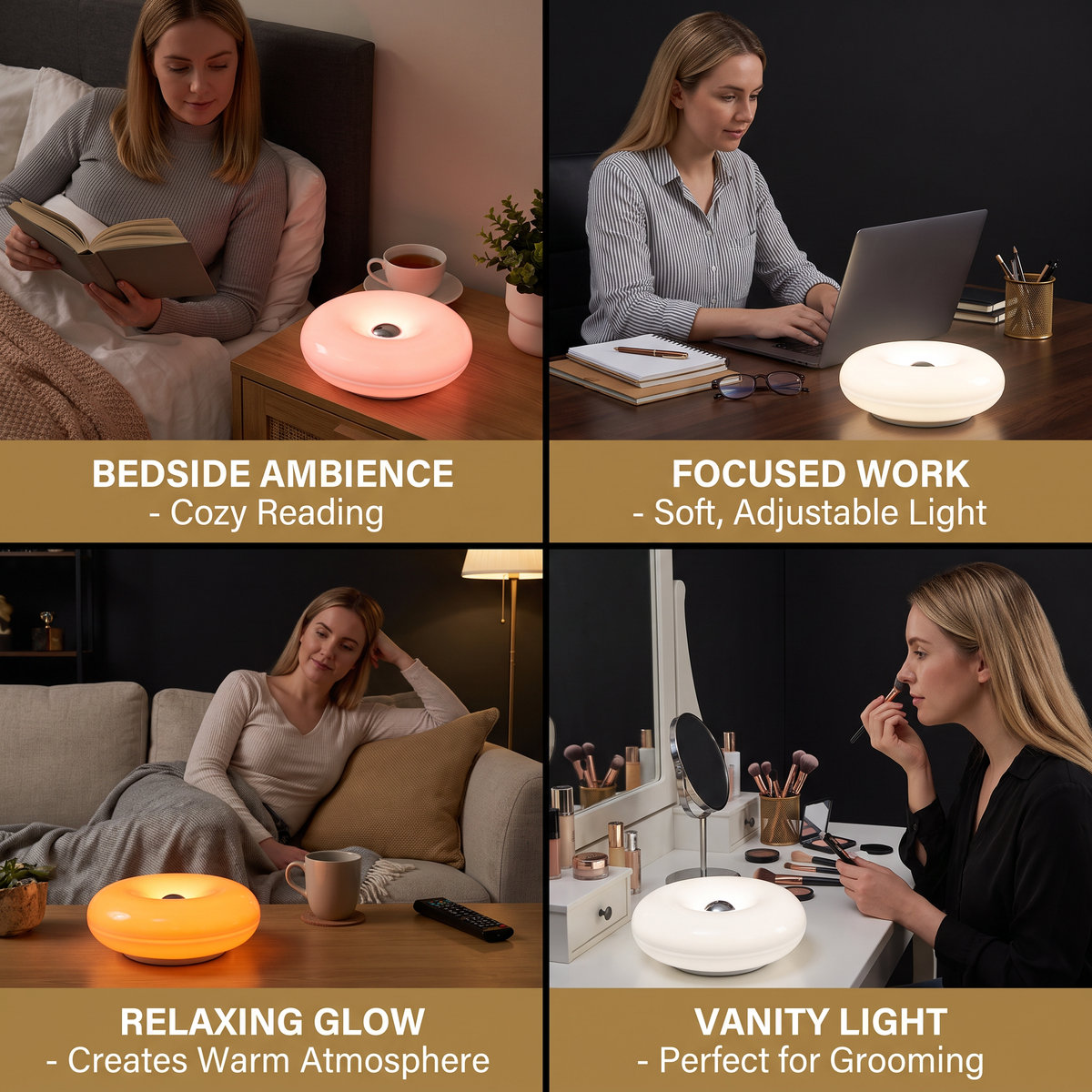 Retro Donut-Shaped LED Lamp with Cozy Ambient Glow