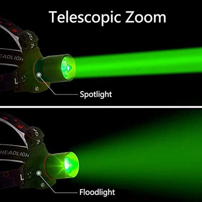 Rechargeable LED Headlamp with White, Red, and Green Modes – USB Rechargeable Headlight with Powerful Battery