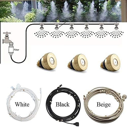 Garden Spray Irrigation System - Hose with Adjustable Nozzles for Cooling and Refreshing