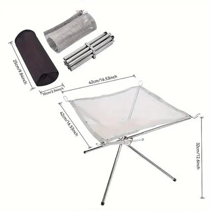Compact Foldable Campfire Stand – Portable Fire Pit for Camping and Outdoor Adventures