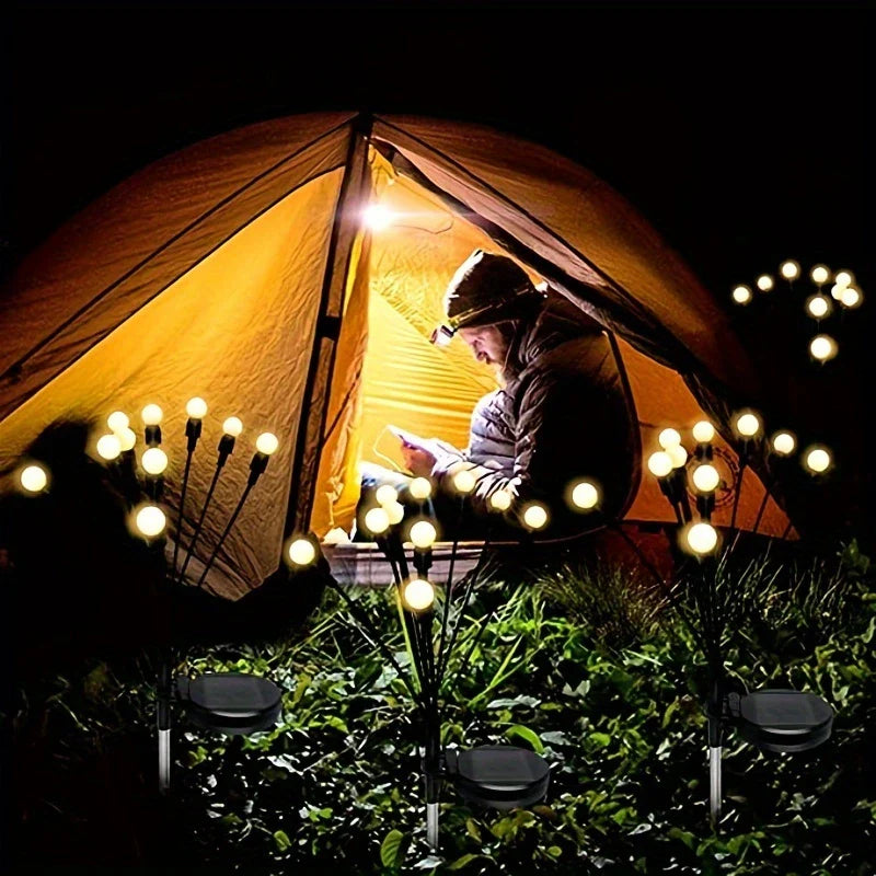 Solar LED Garden Lights with Adjustable Spheres – Waterproof Outdoor Lighting for Flower Beds and Walkways