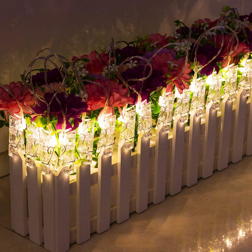 LED Photo Clip String Lights with Battery Power – Colour-Changing Lights for Displaying Photos and Decoration