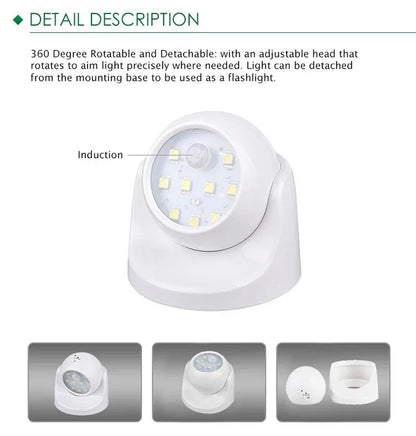 Battery-Powered Round LED Spotlight