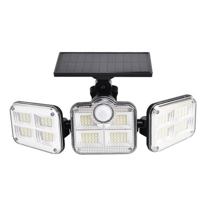 LED Solar Floodlight with Motion Sensor – 3-Spot Outdoor Lighting for Garden, Yard, and Garage
