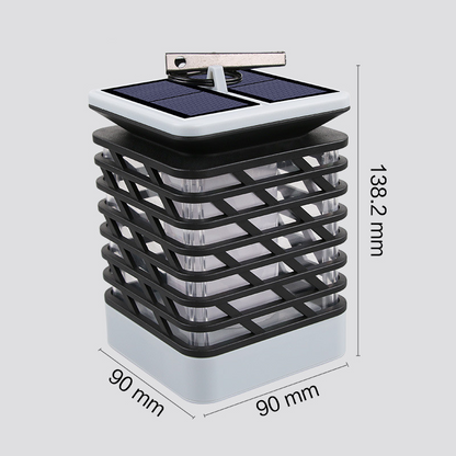 Solar LED Garden Lantern with Grooved Pattern – Stylish Outdoor Lighting for Garden and Patio
