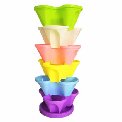 6-Tier Vertical Plant Tower - Space-Saving 3D Flower Display System for Garden