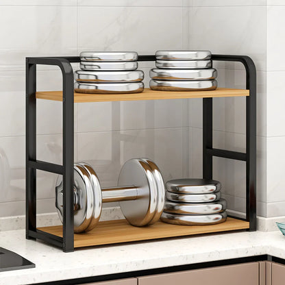 Stainless Steel & Wood Kitchen Storage Rack