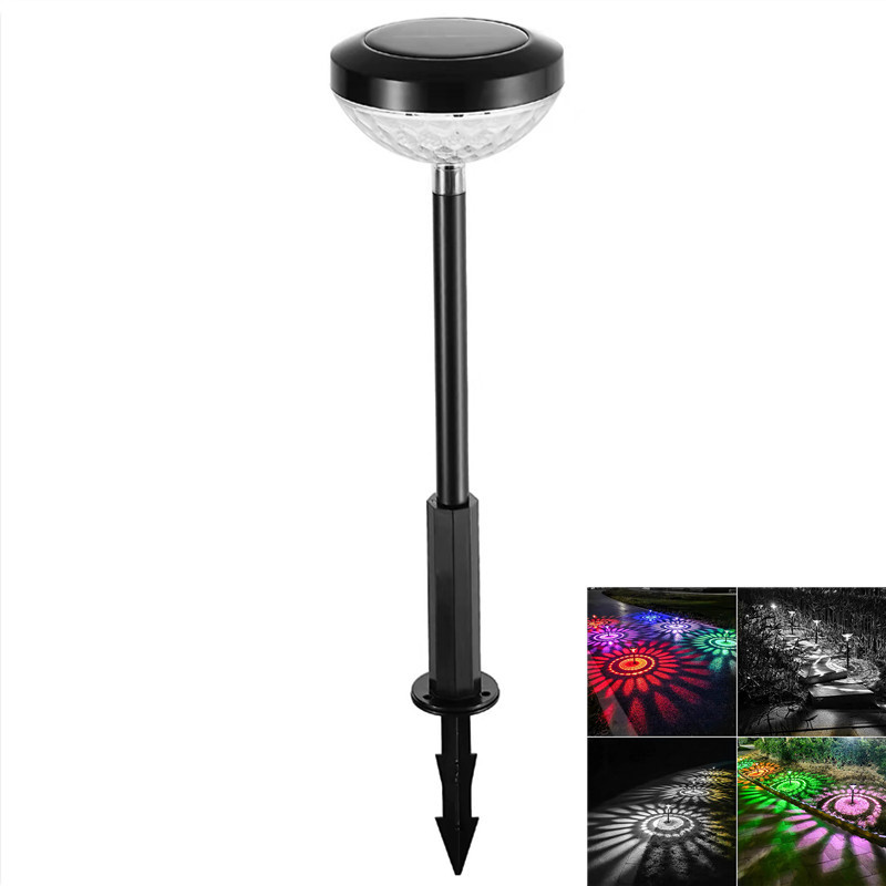 Solar LED Garden Lamp with Color-Changing Light – Outdoor Lighting with Floral Pattern