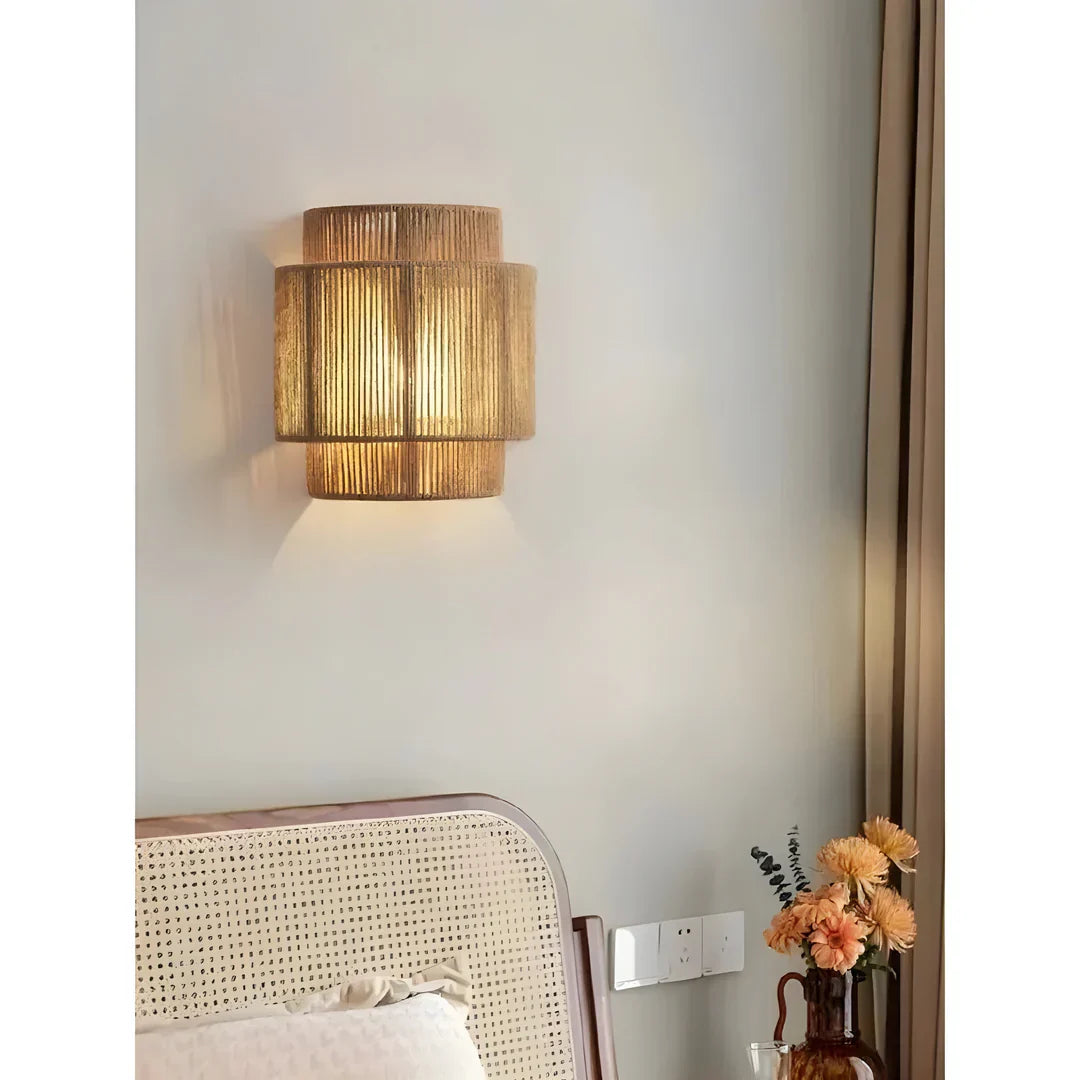 Woven Rattan Wall Light